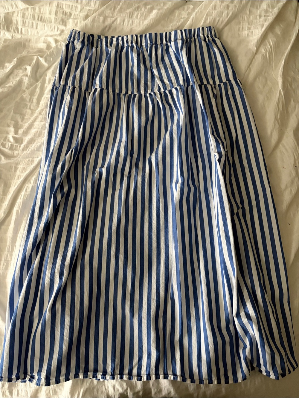 Old Navy Blue & White Vertical-Stripe Maxi Skirt